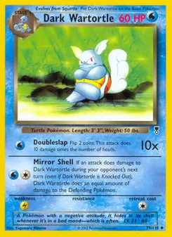 Dark Wartortle — Legendary Collection #39, 2002. Illustrated by Kagemaru Himeno.