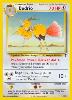 Dodrio — Legendary Collection #41, 2002. Illustrated by Mitsuhiro Arita.