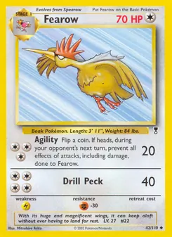 Fearow — Legendary Collection #42, 2002. Illustrated by Mitsuhiro Arita.