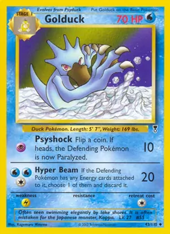 Golduck — Legendary Collection #43, 2002. Illustrated by Kagemaru Himeno.
