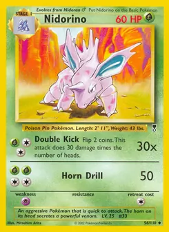 Nidorino — Legendary Collection #56, 2002. Illustrated by Mitsuhiro Arita.