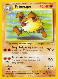 Primeape — Legendary Collection #59, 2002. Illustrated by Kagemaru Himeno.