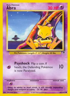 Abra — Legendary Collection #67, 2002. Illustrated by Mitsuhiro Arita.