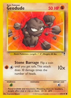 Geodude — Legendary Collection #77, 2002. Illustrated by Kagemaru Himeno.