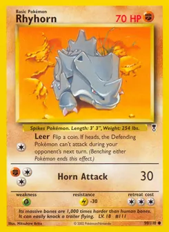 Rhyhorn — Legendary Collection #90, 2002. Illustrated by Mitsuhiro Arita.