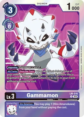 Gammamon, Digimon card LM-016