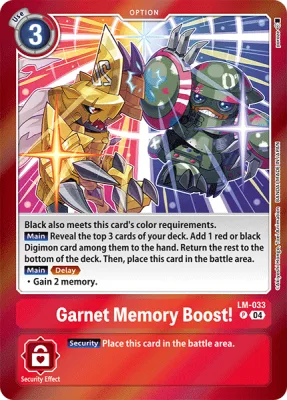 Garnet Memory Boost!, Digimon card LM-033