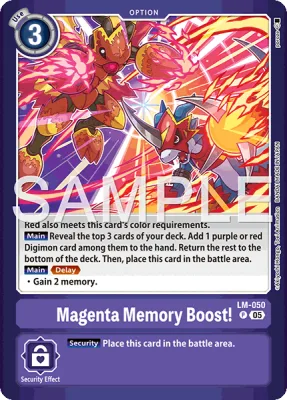 Magenta Memory Boost!, Digimon card LM-050