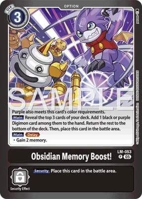 Obsidian Memory Boost!, Digimon card LM-053