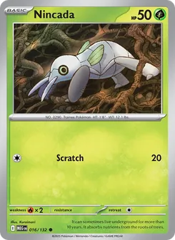 Nincada — Mega Evolution #016, 2025. Illustrated by Kuroimori.