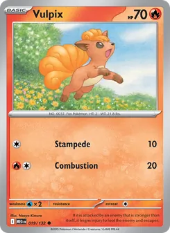 Vulpix — Mega Evolution #019, 2025. Illustrated by Naoyo Kimura.