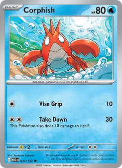 Corphish — Mega Evolution #033, 2025. Illustrated by Sanosuke Sakuma.
