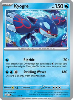 Kyogre — Mega Evolution #034, 2025. Illustrated by Nisota Niso.