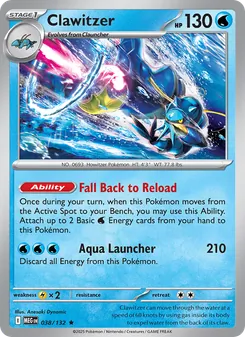 Clawitzer — Mega Evolution #038, 2025. Illustrated by Anesaki Dynamic.