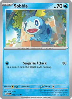 Sobble — Mega Evolution #039, 2025. Illustrated by Taira Akitsu.