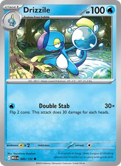 Drizzile — Mega Evolution #040, 2025. Illustrated by Souichirou Gunjima.