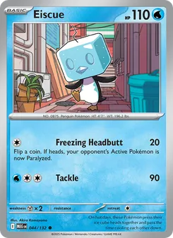 Eiscue — Mega Evolution #044, 2025. Illustrated by Akira Komayama.