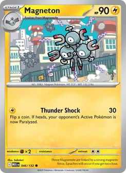 Magneton — Mega Evolution #046, 2025. Illustrated by Saboteri.