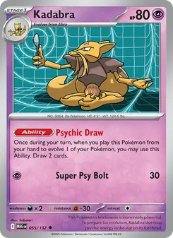 Kadabra — Mega Evolution #055, 2025. Illustrated by Saboteri.