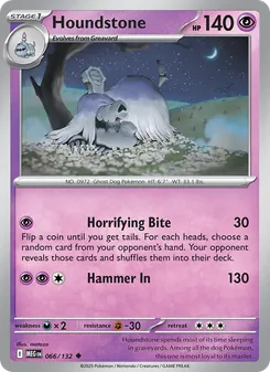 Houndstone — Mega Evolution #066, 2025. Illustrated by matazo.