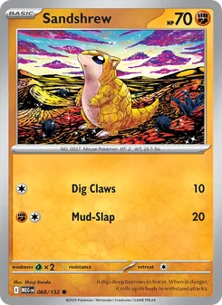 Sandshrew — Mega Evolution #068, 2025. Illustrated by Shinji Kanda.