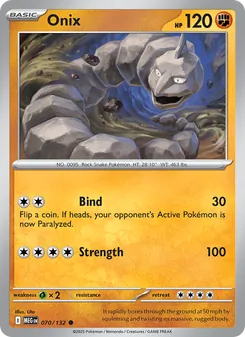 Onix — Mega Evolution #070, 2025. Illustrated by Uta.