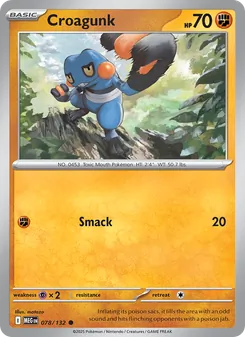 Croagunk — Mega Evolution #078, 2025. Illustrated by matazo.
