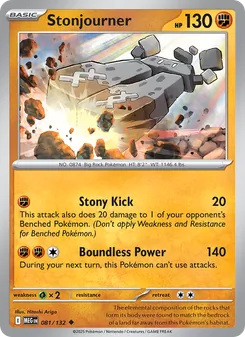 Stonjourner — Mega Evolution #081, 2025. Illustrated by Hitoshi Ariga.