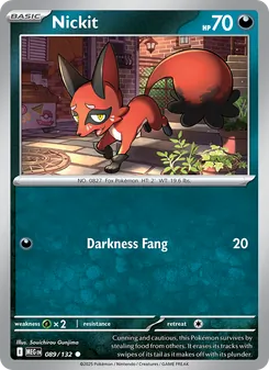 Nickit — Mega Evolution #089, 2025. Illustrated by Souichirou Gunjima.