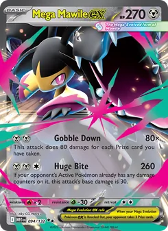 Mega Mawile ex — Mega Evolution #094, 2025. Illustrated by aky CG Works.
