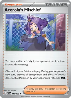 Acerola's Mischief — Mega Evolution #113, 2025. Illustrated by Yuu Nishida.