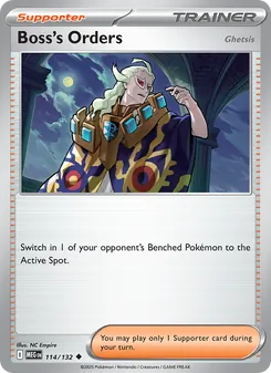 Boss's Orders — Mega Evolution #114, 2025. Illustrated by NC Empire.