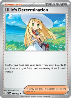 Lillie's Determination — Mega Evolution #119, 2025. Illustrated by Atsushi Furusawa.