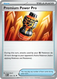 Premium Power Pro — Mega Evolution #124, 2025. Illustrated by Toyste Beach.