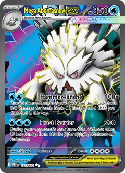 Mega Abomasnow ex — Mega Evolution #157, 2025. Illustrated by 5ban Graphics.