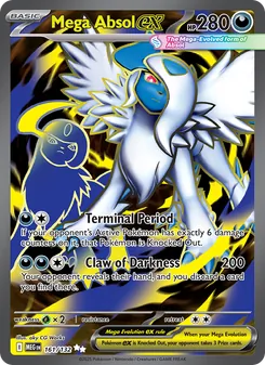 Mega Absol ex — Mega Evolution #161, 2025. Illustrated by aky CG Works.