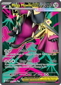 Mega Mawile ex — Mega Evolution #162, 2025. Illustrated by aky CG Works.