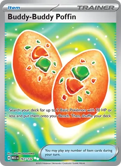 Buddy-Buddy Poffin — Mega Evolution #167, 2025. Illustrated by AYUMI ODASHIMA.