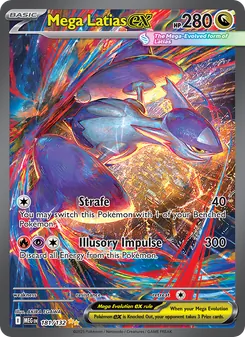 Mega Latias ex — Mega Evolution #181, 2025. Illustrated by AKIRA EGAWA.