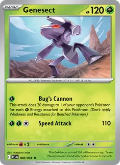 Genesect — Phantasmal Flames #008, 2025. Illustrated by Mitsuhiro Arita.