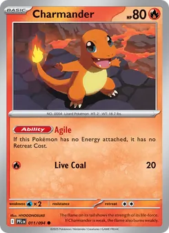 Charmander — Phantasmal Flames #011, 2025. Illustrated by HYOGONOSUKE.