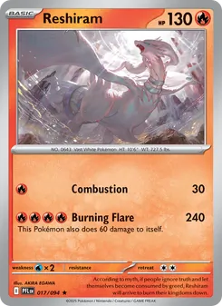 Reshiram — Phantasmal Flames #017, 2025. Illustrated by AKIRA EGAWA.