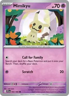 Mimikyu — Phantasmal Flames #042, 2025. Illustrated by miki kudo.