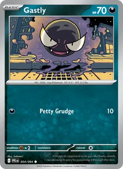Gastly — Phantasmal Flames #054, 2025. Illustrated by Saboteri.