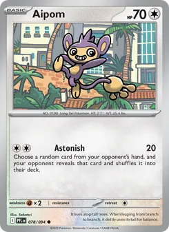 Aipom — Phantasmal Flames #078, 2025. Illustrated by Saboteri.