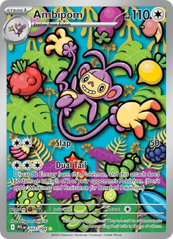 Ambipom — Phantasmal Flames #107, 2025. Illustrated by Shigenori Negishi.