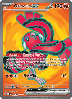 Oricorio ex — Phantasmal Flames #110, 2025. Illustrated by 5ban Graphics.