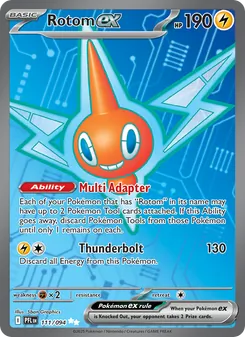 Rotom ex — Phantasmal Flames #111, 2025. Illustrated by 5ban Graphics.