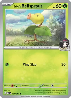 Erika's Bellsprout — Ascended Heroes #004, 2026. Illustrated by sui.