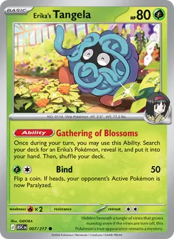 Erika's Tangela — Ascended Heroes #007, 2026. Illustrated by GIDORA.
